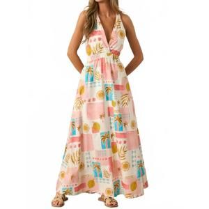NEW DRESS FORUM ruby print sleeveless maxi dress in amalfi coast